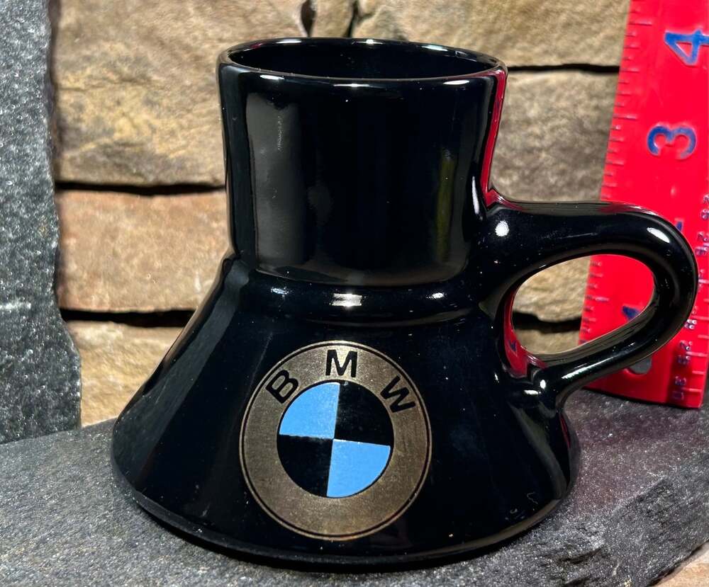 BMW black NO spill coffee cup mug hot Jo style no cover